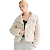 Orolay Women's Oversized Quilted Cropped Lightweight Puffer Jacket | Water-Repellent Short Padded Coat for Spring and Fall, Raglan Sleeves, Roomy Oversized Fit Outerwear, Pockets, Runs Large