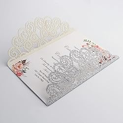 Kyutong 50Pcs Wedding Invitations with Envelopes