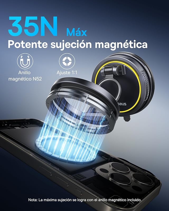 VC2 Flex, suporte magnético móvel para carro, suporte Magsafe para tablier e para-brisas, ajustável a 720° e dobrável para iPhone 16 15 14 13 12 Pro MAX