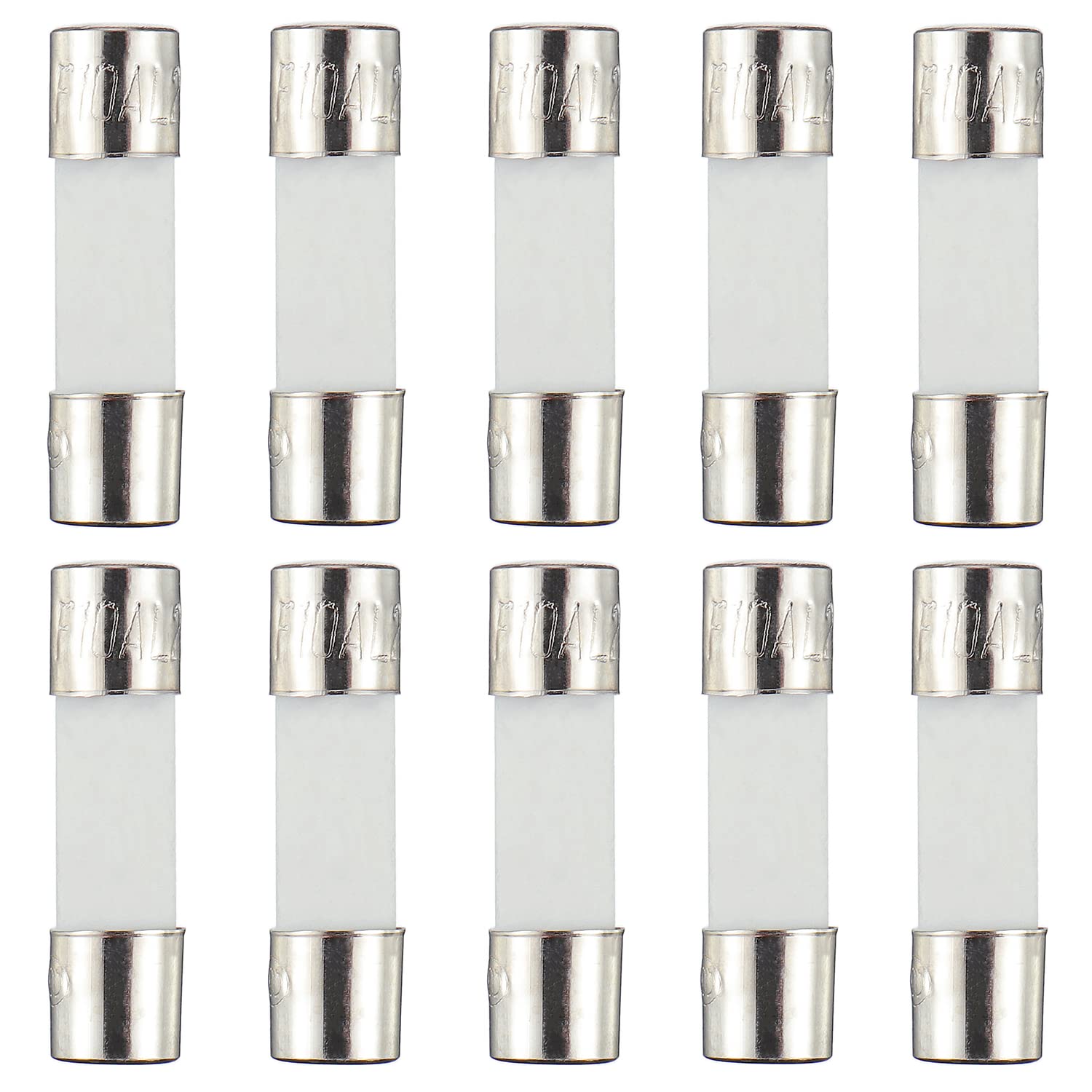 HUAREW F10AL250V 10 Pcs 5 x 20 mm 0.2x0.78 inch Fast Blow Ceramic Tube Fuses 10A 250V