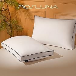 Mosluna Feather Down Pillows Queen Size Set of 2