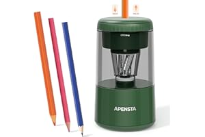 Apensta Electric Pencil Sharpener with Adjustable Tip Thickness, Auto Stop, Type-C Rechargeable, for Wooden, Colored Pencils 