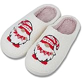 Titype Christmas Slippers Cute Holiday Slipper Warm House Slippers for Women Men, Fuzzy Fluffy Outdoor Indoor Slip On Bedroom Slippers Home Shoes Ladies