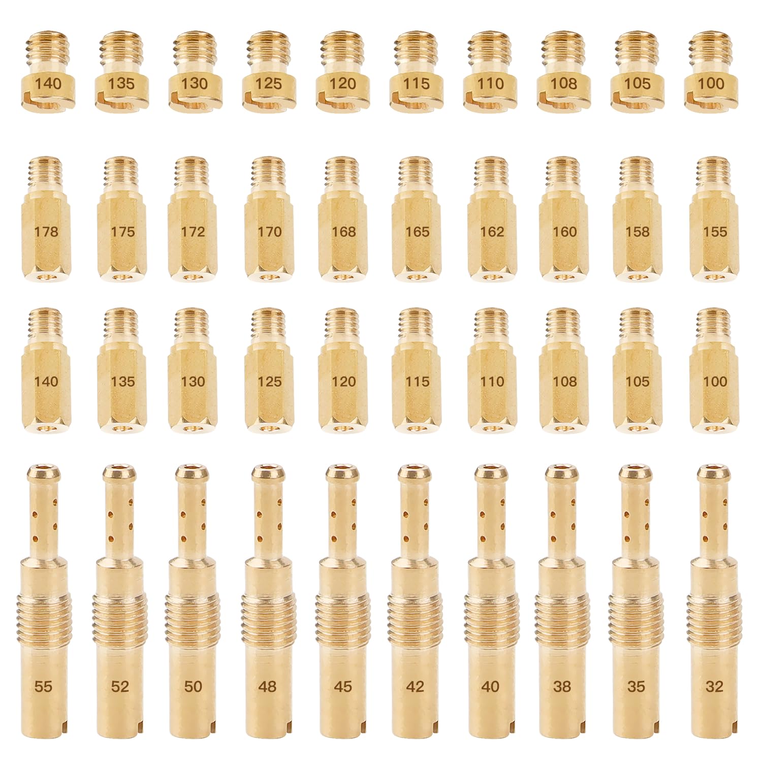 Photo 1 of 40PCS Carburetor Main Jet Slow Pilot Jet, for Keihin OKO KOSO PE PWK Replace#SCL-2018090002-ZH-T-01/02 SCL-2018090001/03-ZH-T-01, Include 10pcs Slow Pilot Jet and 30pcs Main Jets