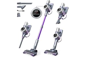 MIUZZY Cordless Vacuum Cleaner, 45Kpa Powerful Suction, 60 Mins Max Runtime, 4000mAh Large Batteries, Anti Hair Wrap Stick Vacuum, Vacuum Cleaners for Home, Pet Hair, Hard Floors and Carpets, Cars