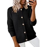 Dokotoo Winter Cardigan Sweaters for Women 2025 Long Sleeve Open Front Button Down Jacket