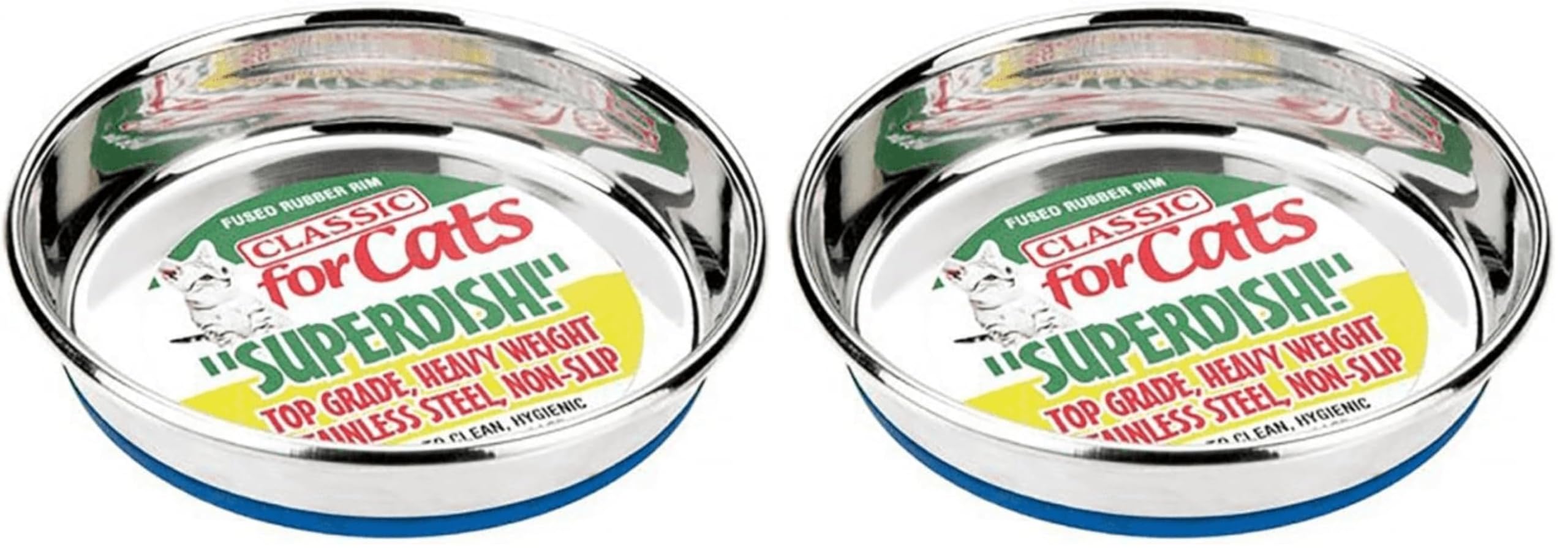Classic Pet Products Classic Steel Superdish for Cats, Large, 500 ml (Pack of 2)
