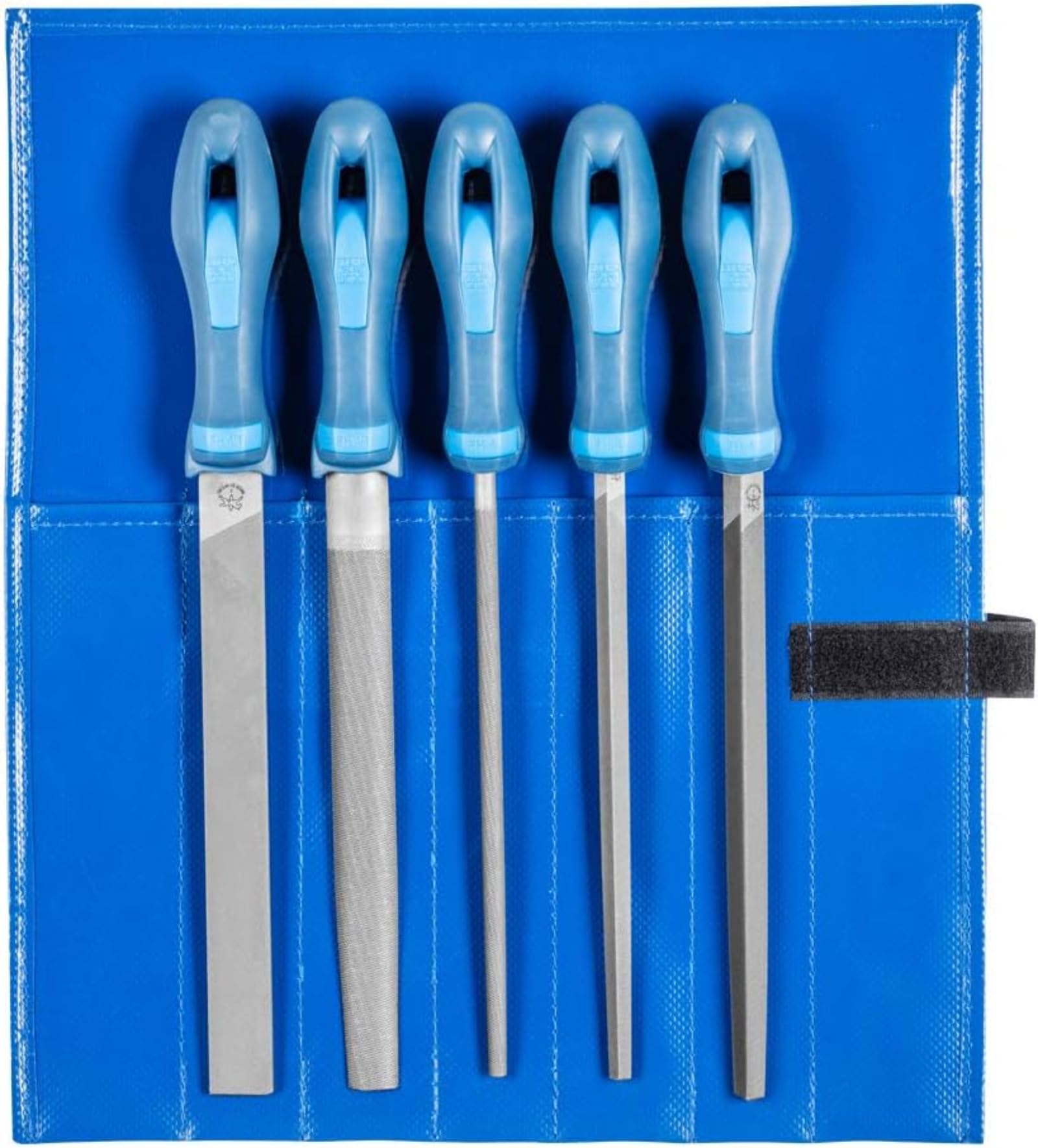 PFERD Workshop File Set in PVC Roll Bag, 5 Files, Cross Cut H3, 200 mm, 11800533 - Suitable for Finishing and Finishing