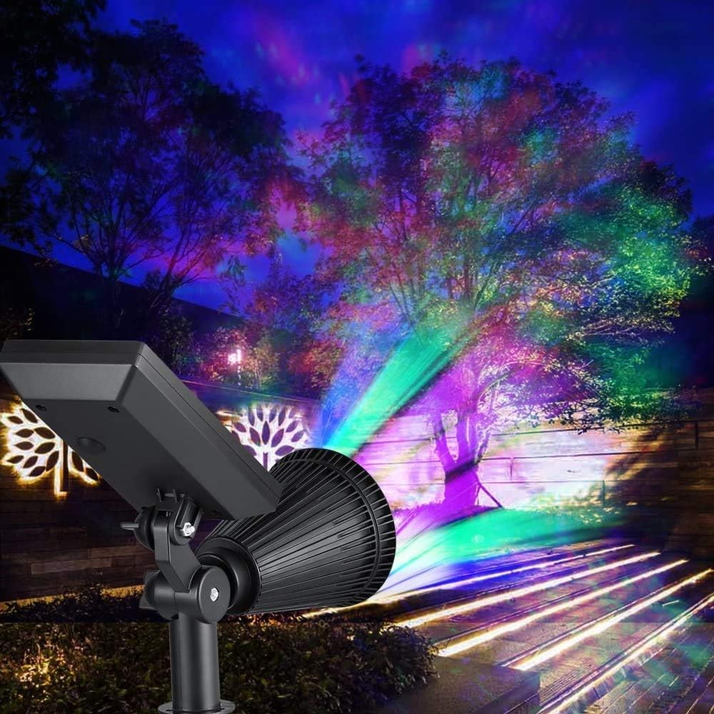 2 Stücke Bunt Multicolor Solarleuchten，7 RGB Farbe LED Lampenperlen，7