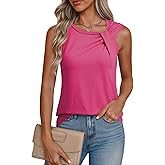 Dokotoo Womens Tank Tops Summer Sleeveless Twist Knot Top Cotton Blouse Basic Tees Shirts