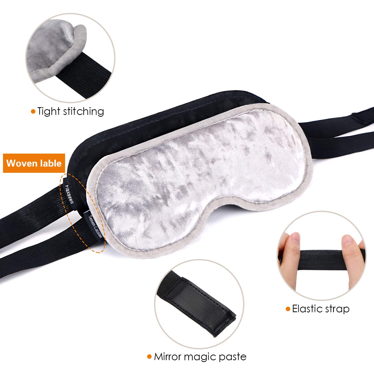 Eye Mask for Sleeping,ink-topoint Hot Eye Mask for Dry Eyes,Microwave Heated Eye Mask,Removable Filler Steam Eye Patches to Relieve Tired Eye,Dark Circle,Sleep mask for Relaxing/Nap / Bedtime(2-PACK)