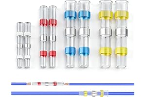 Heat Shrink Solder Seal Wire Connectors Kit 100Pcs 26-10 AWG Waterproof Butt Connector Heat Shrink Electrical Terminals, Insu