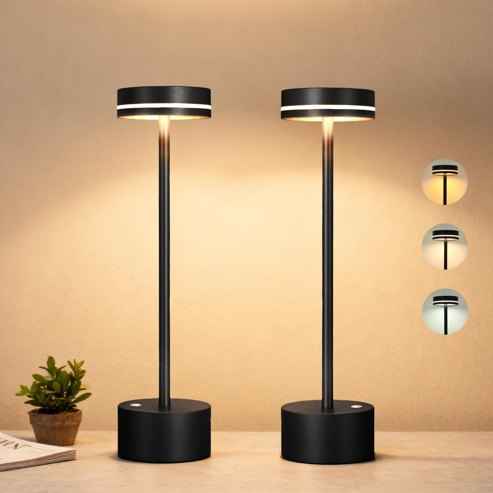 Photo 1 of ***MISSING PARTS***
LZXYUYU 2 Pack Cordless Table Lamp Rechargeable, Touch Desk Lamp - 5000mAh Battery, 3 Color Dimmable Led Light, Small Portable Aluminum Light for Outdoor/Patio/Dining/Tabletop/Bar/Office, Home Decor