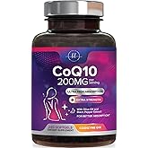 CoQ10 200mg Supplement - Ultra High Absorption, Antioxidant for Heart Health & Energy Production Support - Coenzyme Q10 (Ubiquinone) Co Q 10 Supplement & Vitamins 100mg Each - Non GMO - 240 Softgels
