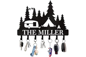 Personalized Key Holder for Wall, Custom Metal Camper Key Rack Hanger with Hooks, Camping Key Hooks for Wall Organizer, Decor