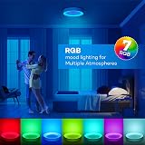 Matane 24W RGB LED Ceiling Light with Remote 3000K-6500K 2400LM 11 Inch view 3
