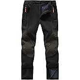 Zoofly Mens Winter Snow Pants Waterproof Thermal Fleece Lined Hiking Pants with Zip Pockets