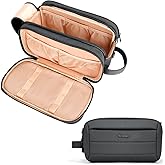 Toiletry Bag for Men & Women, Cruise Ship Travel Essentials, Shaving Dopp Kit with Dry and Wet Separation, Water-resistant Bathroom Cosmetic Organizer Bag, Makeup Accessories with Trolley Belt, Black