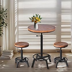 BOKKOLIK Set of 2-Industrial Bar Stool-Counter