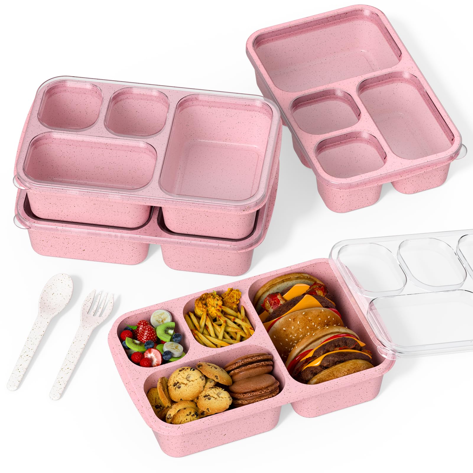 Bento Box for Adults and Snack Containers Set of 4