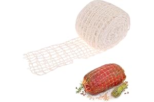 HAOMIAN 10m Meat Netting Roll,Size 18,Elastic Smoked Meat Poultry Ham Netting Meat Butcher Twine Net Roll Wrapping Net,Beef Netting Roll for Meat Cooking Meat Sausage Making