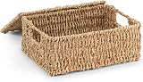 woodluv Storage Boxes with Lids Seagrass Nesting Baskets Medium view 2