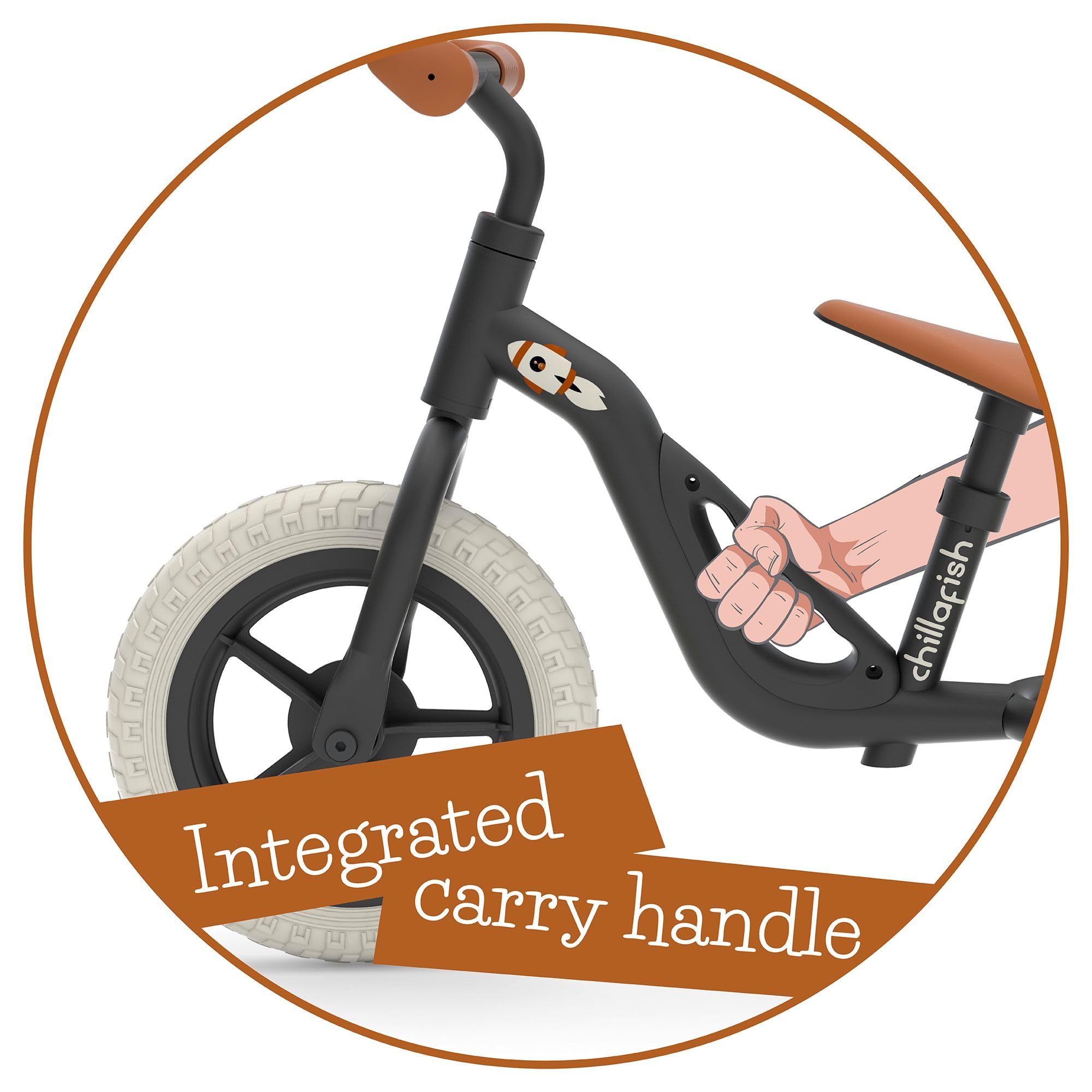 Chillafish Charlie Kids Balance Bike: Lightweight Frame, Toddler Bicycle with No-Puncture Tires, Adjustable Seat & Handle Bars, Easy Carry Handle
