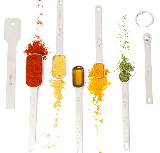 Incana - Juego de vasos y cucharas medidoras de acero inoxidable ...