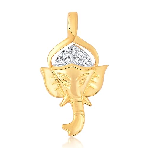 VK Jewels GANANATHAYA Gold and Rhodium Plated Alloy God Pendant for Men & Women made with Cubic Zirconia - PS1026G [VKP1026G]