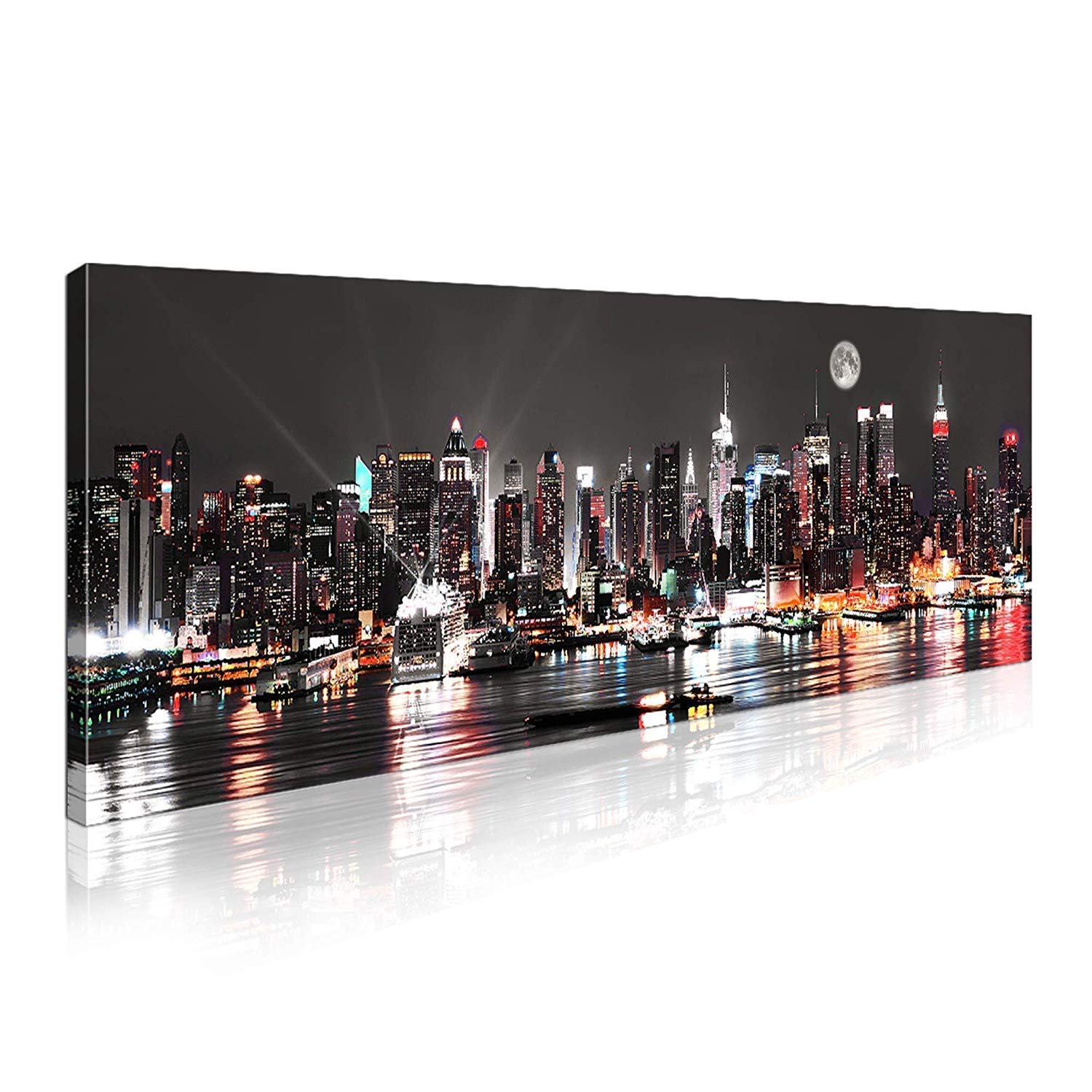 New York City Canvas Wall Art, Manhattan Skyline Panorama