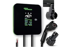 APEXCHARGER MACH 2:Fast Hardwired Level 2 EV Charger J1772 car Connector, 48 amp Garage-pro Wall-Mount EVSE - Electric Vehicle Charging Station. Accessories: 30ft Cable & Tesla NACS Portable Adapter Extension