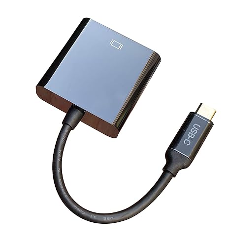 USB-C to VGA Adapter Thunderbolt with Gold-Plated Connector USB3