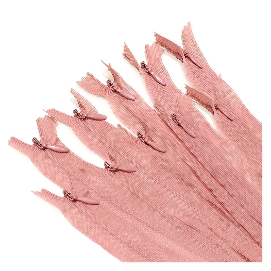 Pack of 10 Invisible Closed Zippers, Zippers in Many Sizes and Colors #3, Fine, Elegant and Discreet Zipper to Sew On Clothes, Dresses, Skirts, Sewing, (18 cm, 070)
