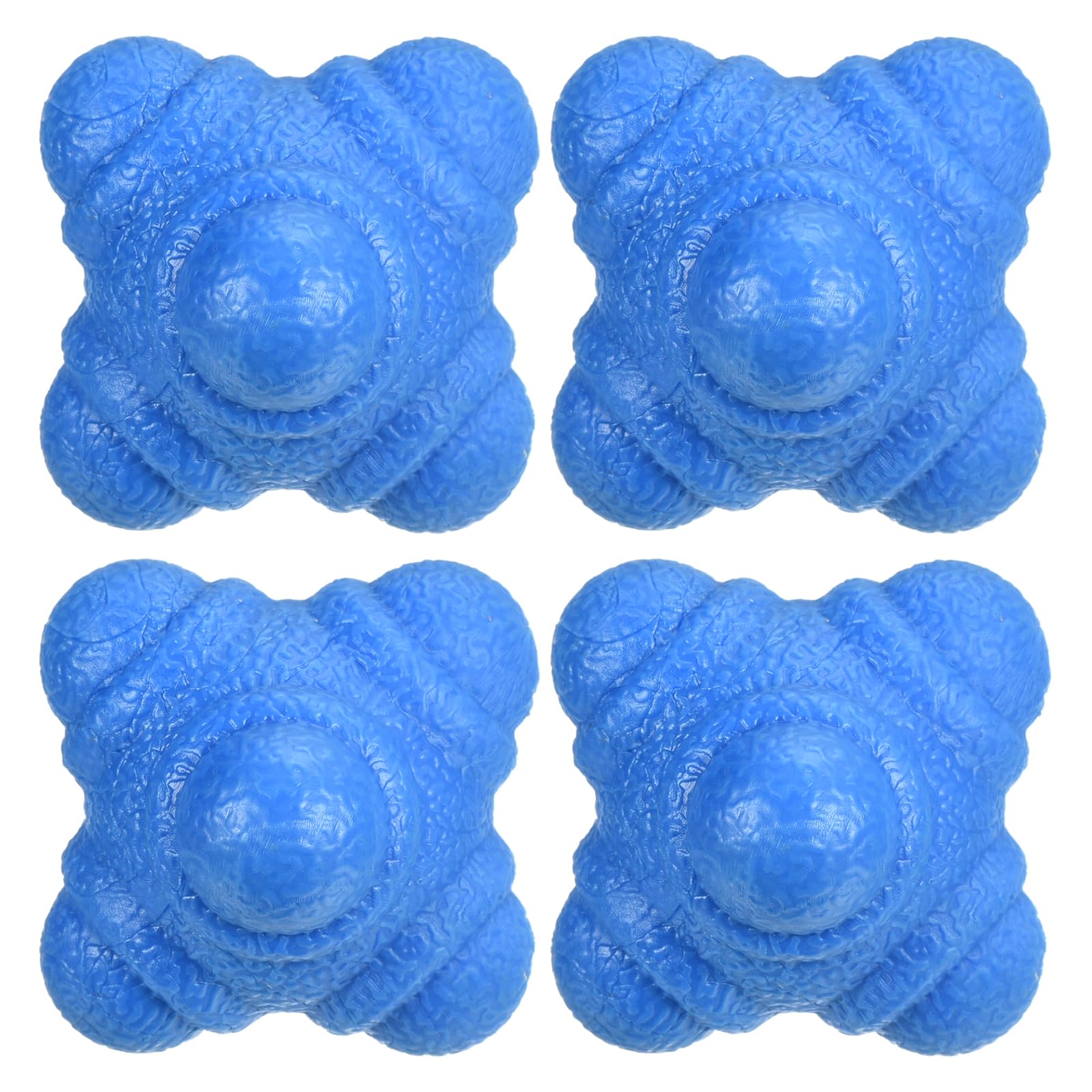 M METERXITY 4 Pack Reaction Ball - TPR Low Difficulty Flexibility Training Ball Apply to Sports Exercise Daily Use (43 x 43 x 53mm, Blue)
