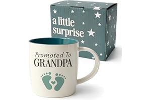 Triple Gifffted Promoted to New Grandpa to Be Coffee Mug, First Time Grandparent Pregnancy Announcement Gift Idea, Baby Revea