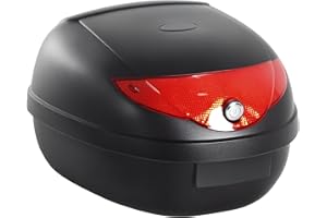 HOMCOM Detachable Scooter Motorcycle Trunk Top Case 24L Tour Luggage Box Tail Carrier Lockable Black