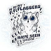 (3Pcs) My Flabbers Have Been Gasted Stickers 2" Funny Sarcastic Saying Cat Stickers Die-Cut Waterproof Vinyl Sticker for Laptop Water Bottle Phone Cars Kindle Decal Stuff Gifts for Her Him 2 Inches