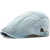 LXOrdora Men Denim Newsboy Flat Cap Ivy Driving Gatsby Cabbie Hat