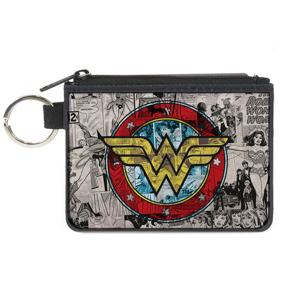 Buckle-Down Zip Wallet Wonder Woman Large Accessory, Wonder Woman, 8" x 5", Multicolor, 4.25" x 3.25"