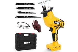 YUTESIRI Cordless Reciprocating Saw,Compatible with DeWalt 20V MAX Battery,0-3000SPM Variable Speed, 4 Saw Blades, Power Reciprocating Saws for Wood/Metal/PVC Cutting(No Battery)