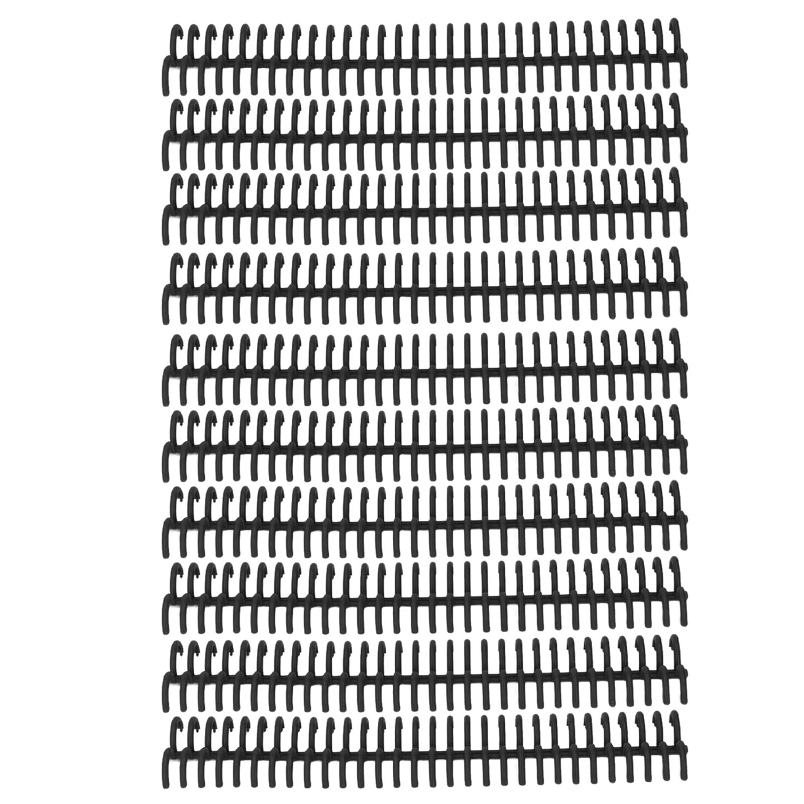 10 Pcs Comb Binding Spines 22mm 30 Holes Black Plastic Loose Leaf Binding Combs 180 Sheet Capacity Stationery Book Ring for Notebook Diary Scrapbook Black