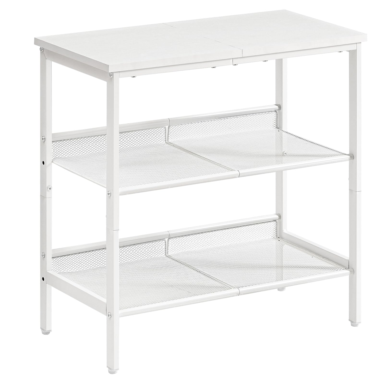 Photo 1 of HOOBRO End Table, 3-Tier Narrow Side Table, Nightstand with 2 Flat or Slant Adjustable Shelves for Small Spaces, Hallway, Living Room, Bedroom, Sturdy, Easy Assembly, White WT23BZ01G1