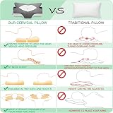 Elviros Cervical Memory Foam Pillow Ergonomic Neck Support Dark Grey view 4