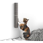 xympo 18" Compact Wall Mounted Cat Scratcher, Sisal Scratching Post - Grey