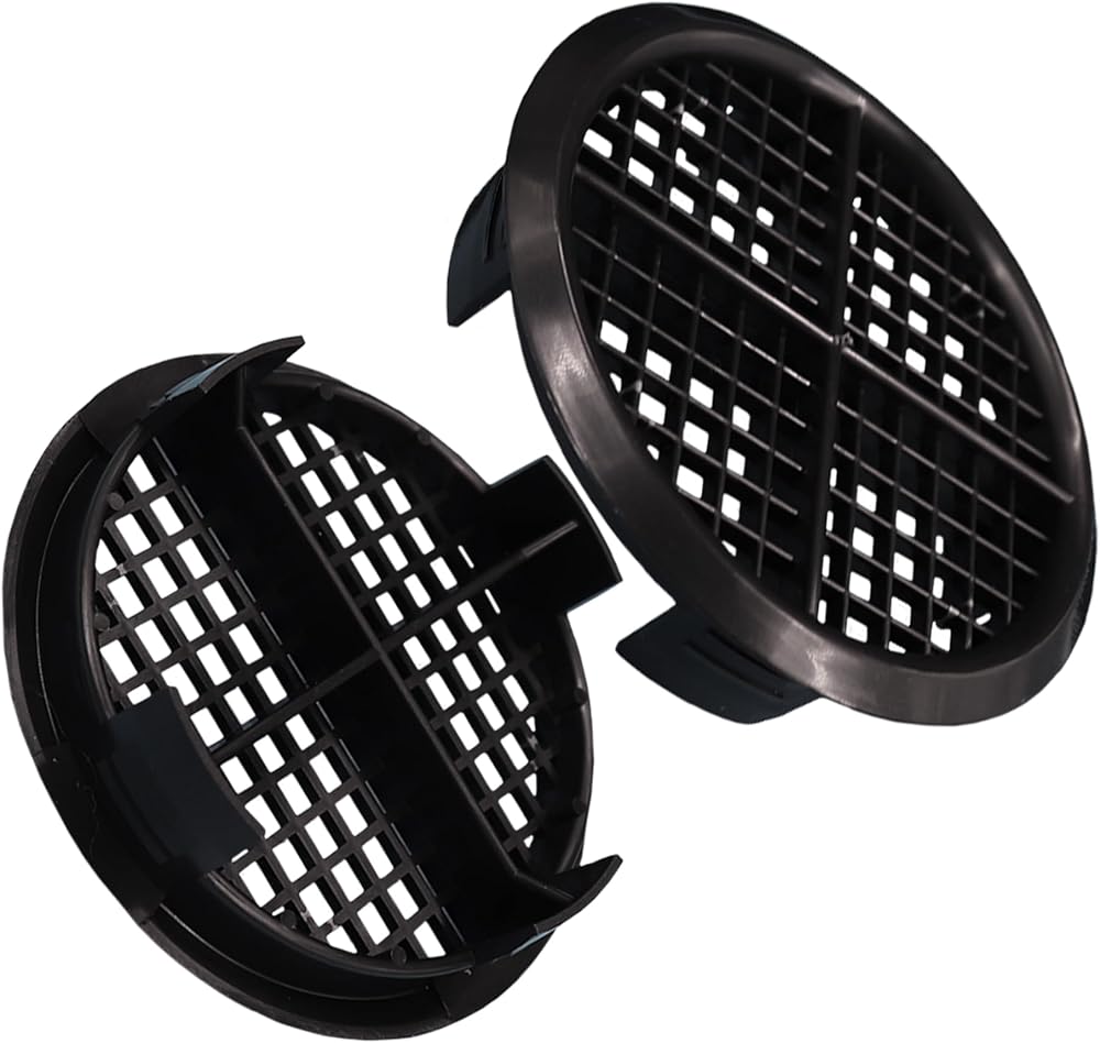 Timloc 8 x 70mm Round Soffit Air Vents Push Fit Black Plastic Fascia Eaves Disc