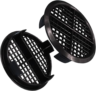 Timloc 8 x 70mm Round Soffit Air Vents Push Fit Black Plastic Fascia Eaves Disc