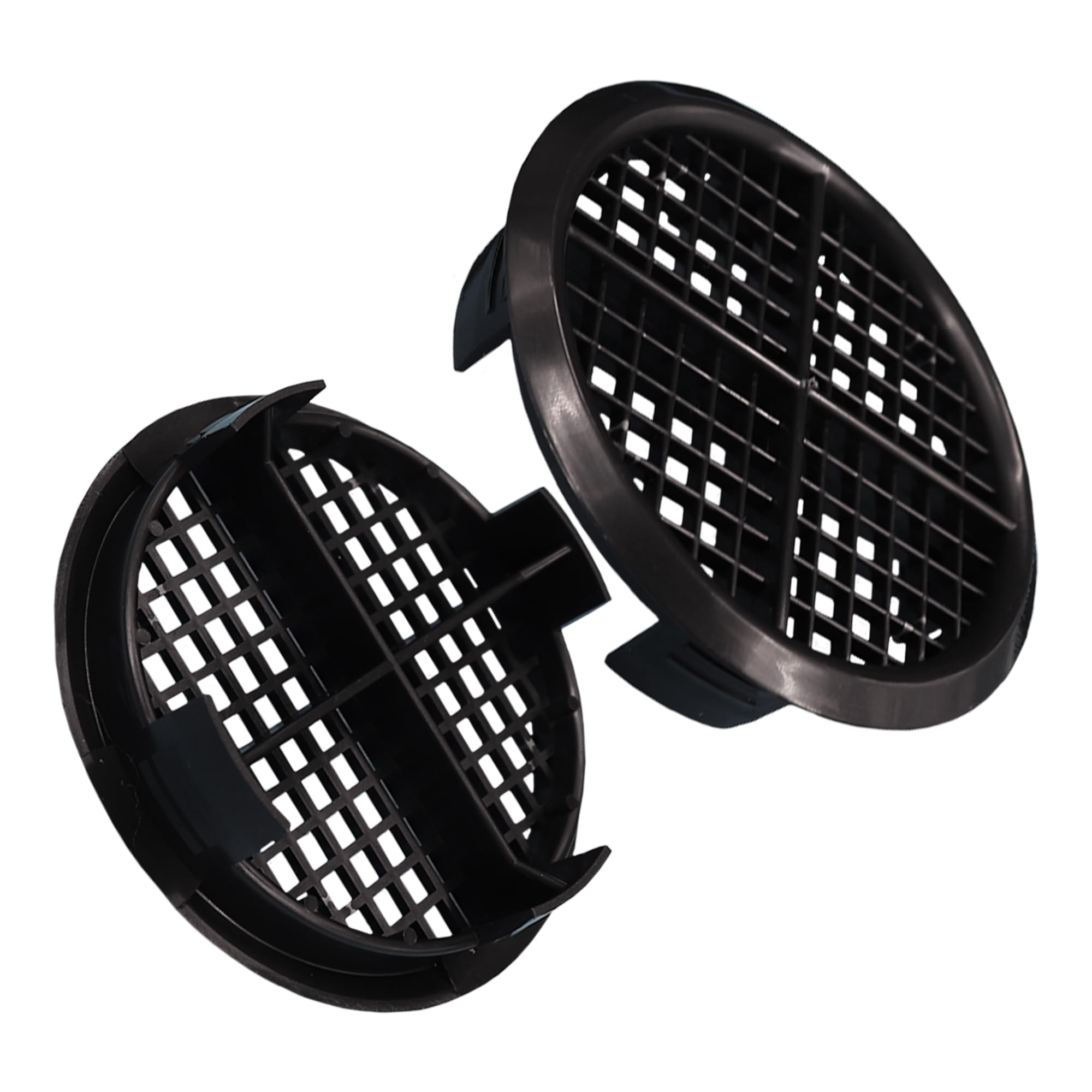 8 x Black Plastic 70mm Round Soffit Air Vents/Upvc Push Fit Eaves Disc Fascia