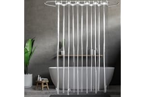 UFRIDAY Extra Long Shower Curtain or Liner 72 W X 80 L,9G Clear Shower Curtain Liner,EVA Shower Curtain with 5 Bottom Magnets