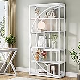 Tribesigns Bookshelf, Modern 5-Tier Etagere Bookcase, 70.8 inch Tall Bookshelf with 8 Open Storage Shelf, Book Shelf Display Tack Shelving Unit for Home Office Living Room, White