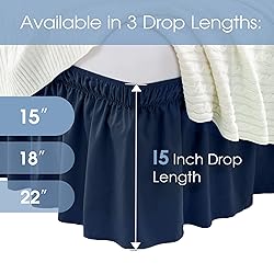 FreshCulture King Bed Skirt, Dust Ruffle for King